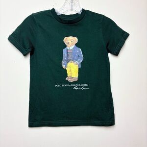 Polo Ralph Lauren Boys Green Polo Bear Jacket Youth T-Shirt Size 6